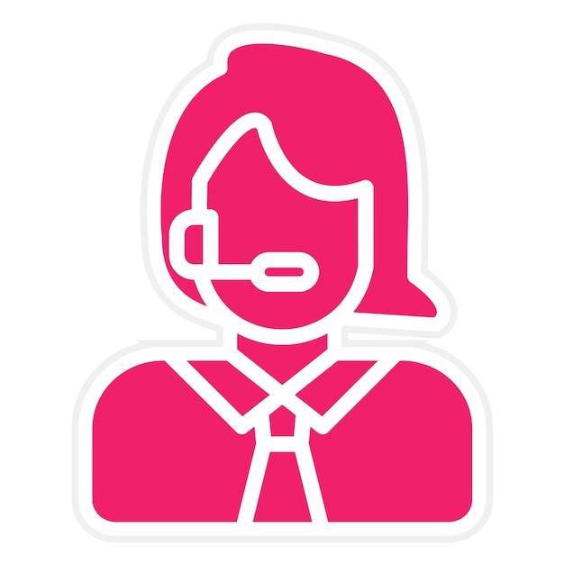 Estilo del icono del manejador de llamadas de diseño vectorial