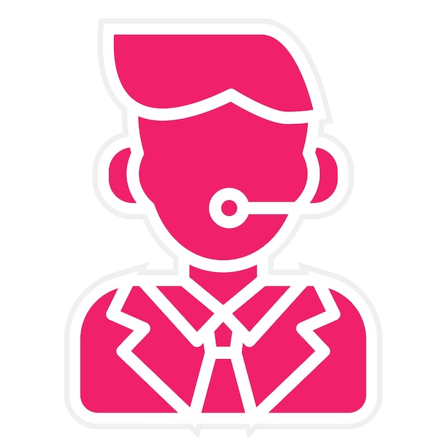 Estilo del icono del manejador de llamadas de diseño vectorial