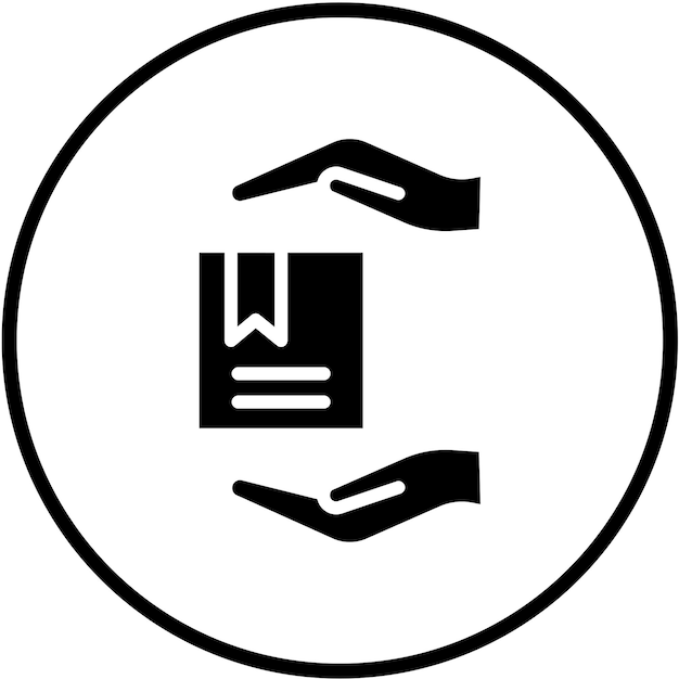 Estilo del icono de manejo del paquete de diseño vectorial