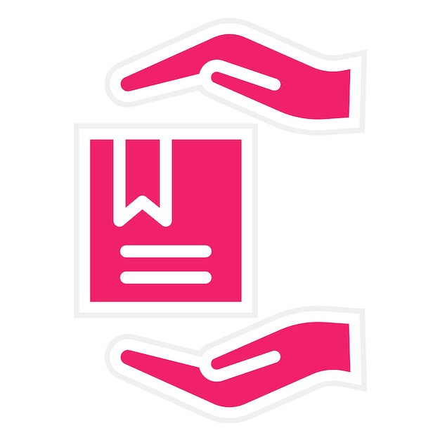Estilo del icono de manejo del paquete de diseño vectorial