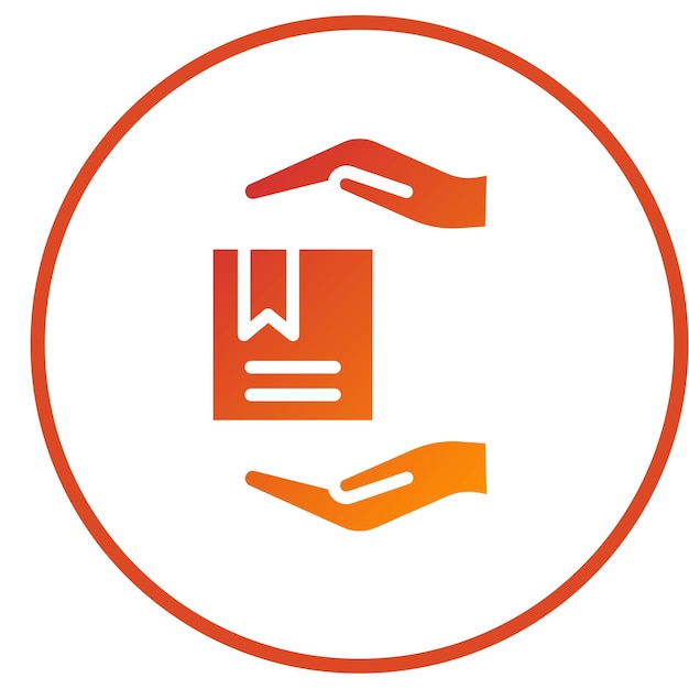 Estilo del icono de manejo del paquete de diseño vectorial