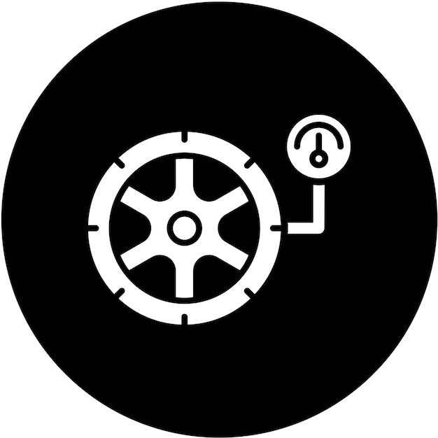 Estilo del icono de mantenimiento de neumáticos de diseño vectorial