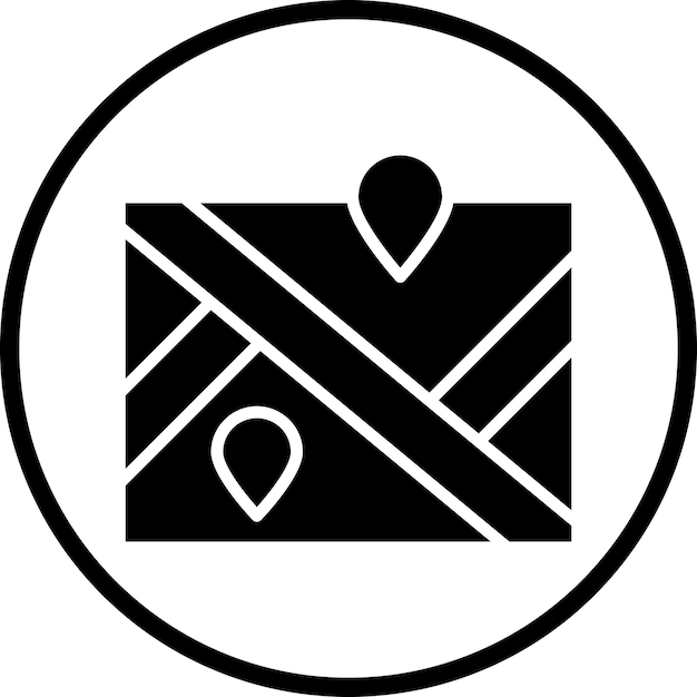 Estilo del icono del mapa de diseño vectorial