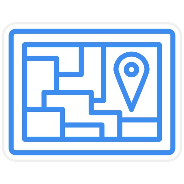 Estilo del icono del mapa de diseño vectorial