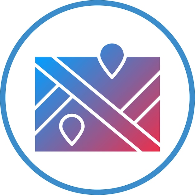 Estilo del icono del mapa de diseño vectorial