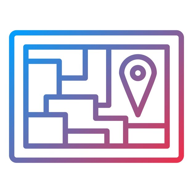Estilo del icono del mapa de diseño vectorial