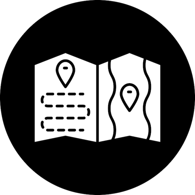 Estilo del icono del mapa de diseño vectorial