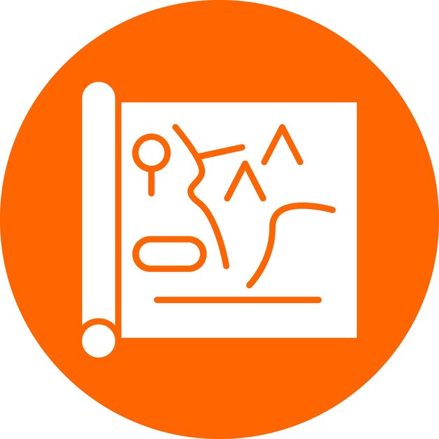 Estilo del icono del mapa de diseño vectorial