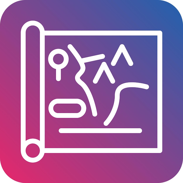Estilo del icono del mapa de diseño vectorial