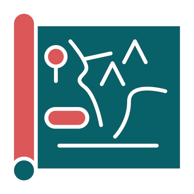 Estilo del icono del mapa de diseño vectorial