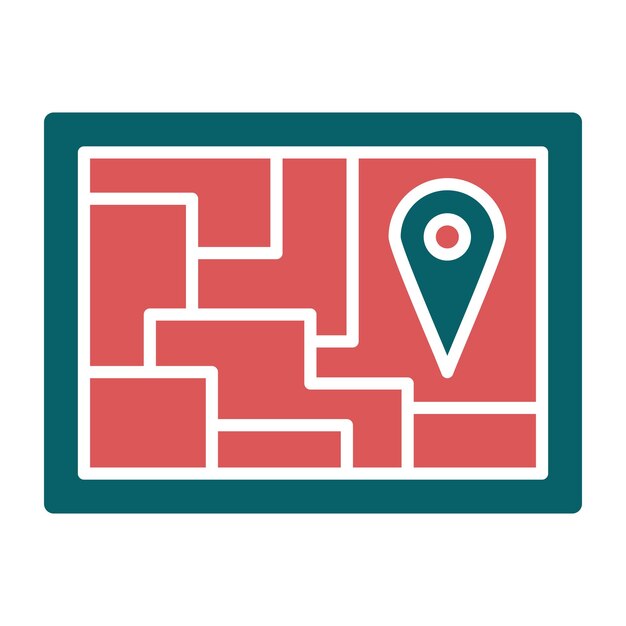 Estilo del icono del mapa de diseño vectorial