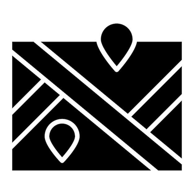 Estilo del icono del mapa de diseño vectorial