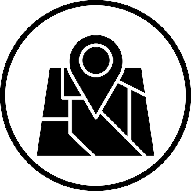 Estilo del icono del mapa de diseño vectorial