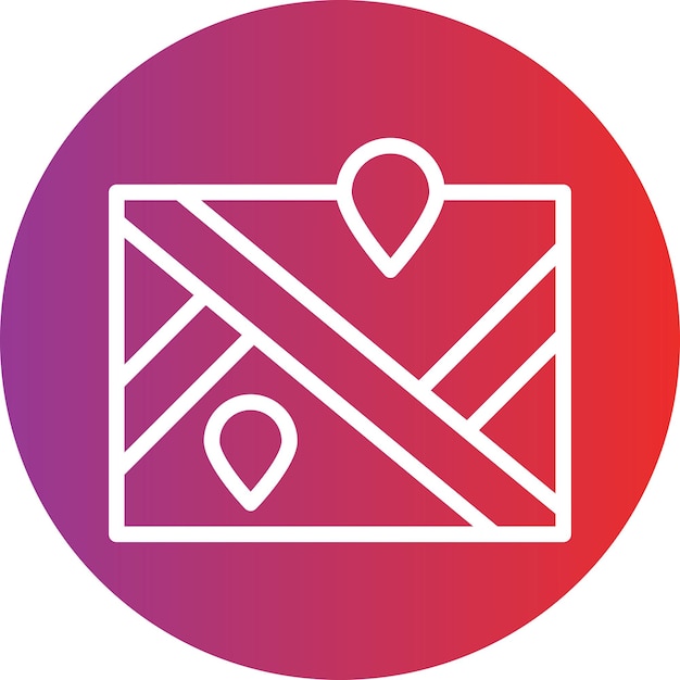 Estilo del icono del mapa de diseño vectorial