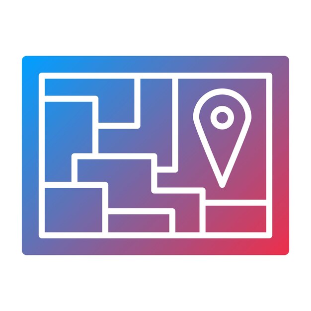 Estilo del icono del mapa de diseño vectorial