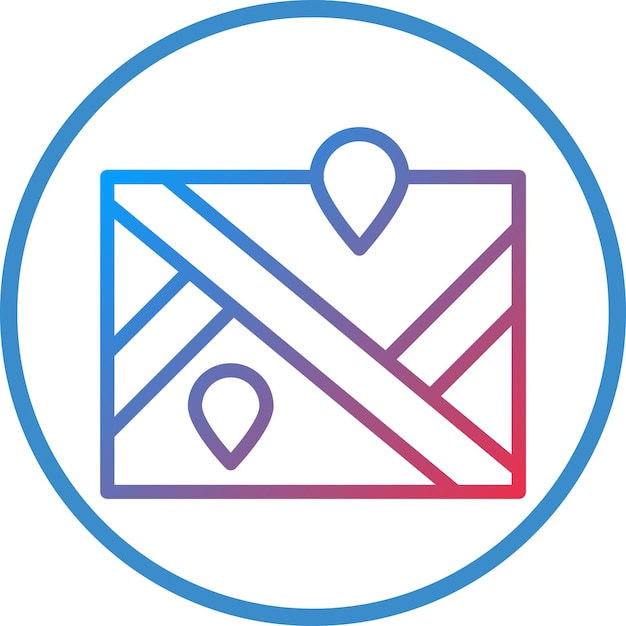Estilo del icono del mapa de diseño vectorial