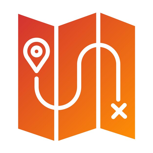 Estilo del icono del mapa de diseño vectorial