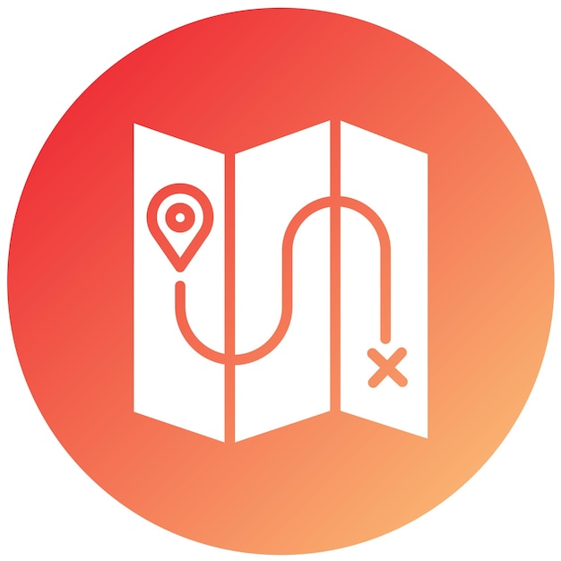 Estilo del icono del mapa de diseño vectorial