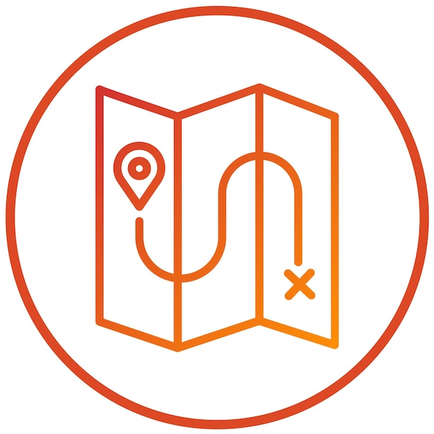 Estilo del icono del mapa de diseño vectorial