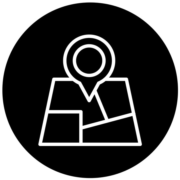 Estilo del icono del mapa de diseño vectorial