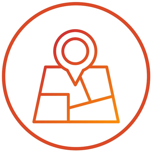 Estilo del icono del mapa de diseño vectorial