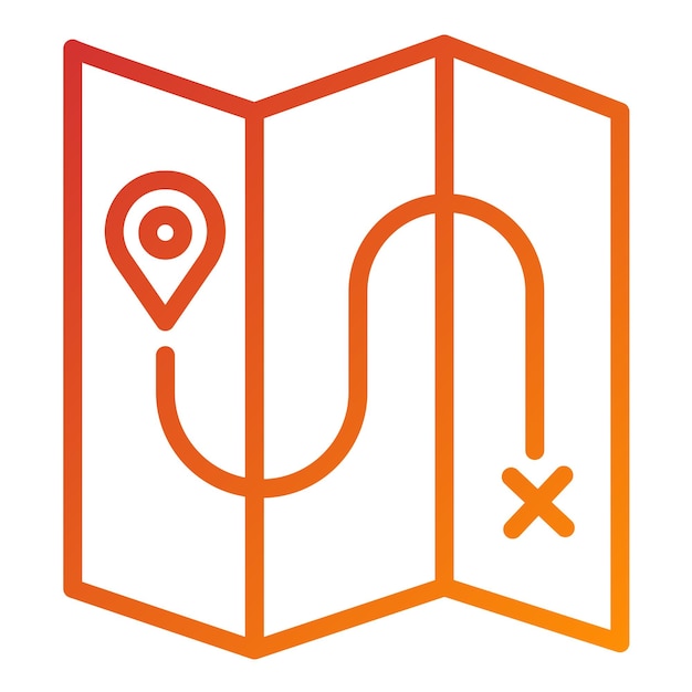 Estilo del icono del mapa de diseño vectorial
