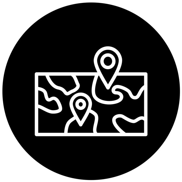 Estilo del icono del mapa de diseño vectorial