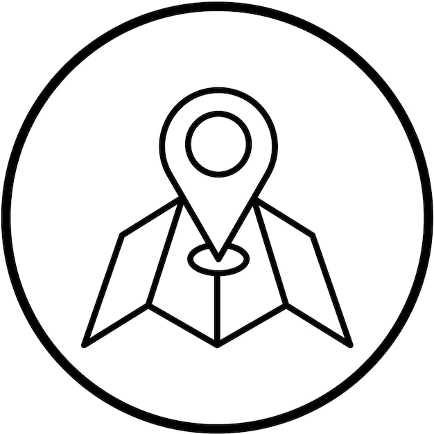 Estilo del icono del mapa de diseño vectorial