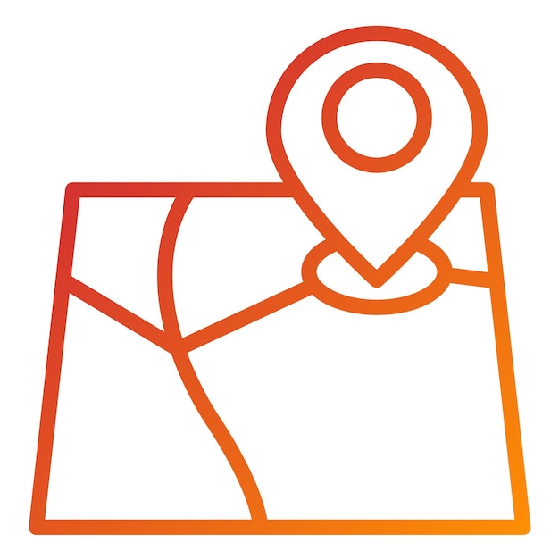 Estilo del icono del mapa de diseño vectorial