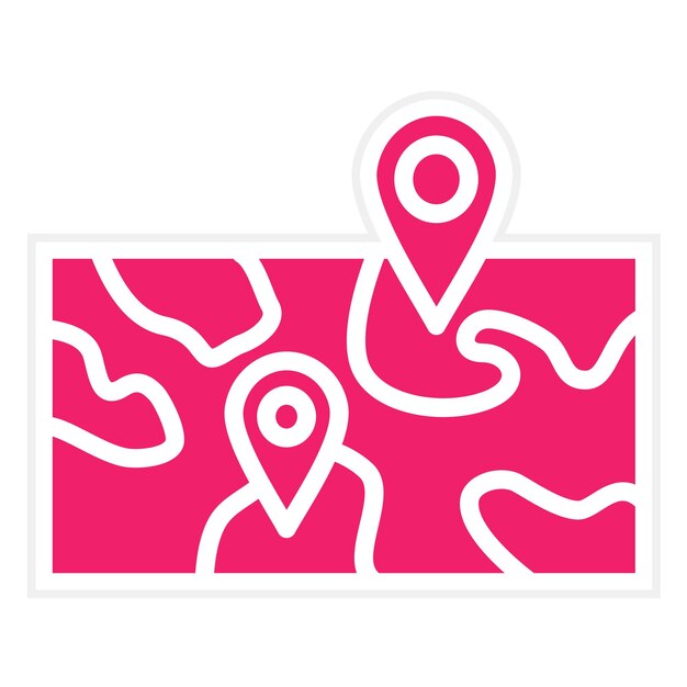 Estilo del icono del mapa de diseño vectorial