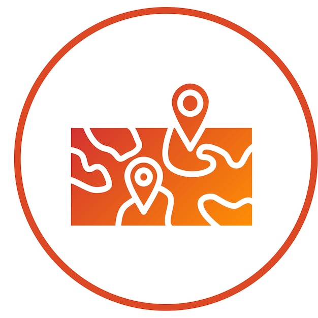 Estilo del icono del mapa de diseño vectorial