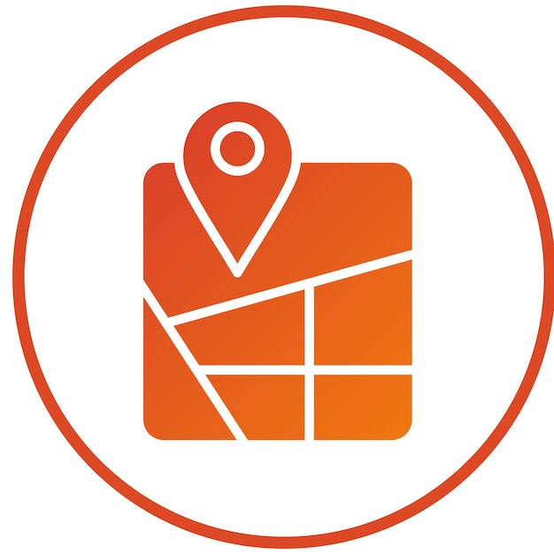 Estilo del icono del mapa de diseño vectorial