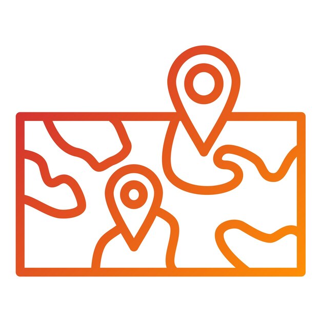 Estilo del icono del mapa de diseño vectorial