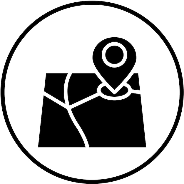 Estilo del icono del mapa de diseño vectorial