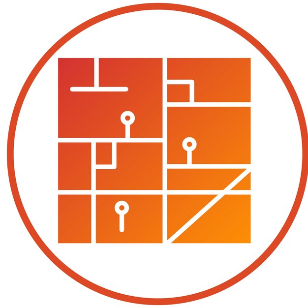 Estilo del icono del mapa de diseño vectorial