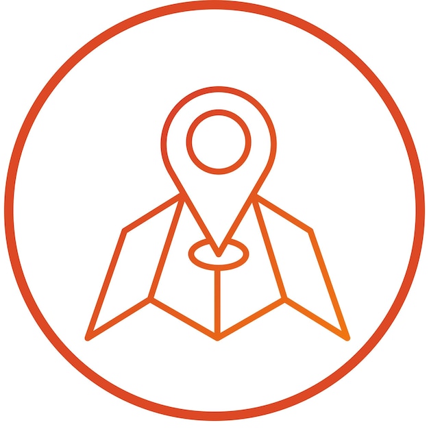 Estilo del icono del mapa de diseño vectorial