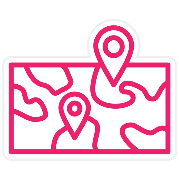 Estilo del icono del mapa de diseño vectorial