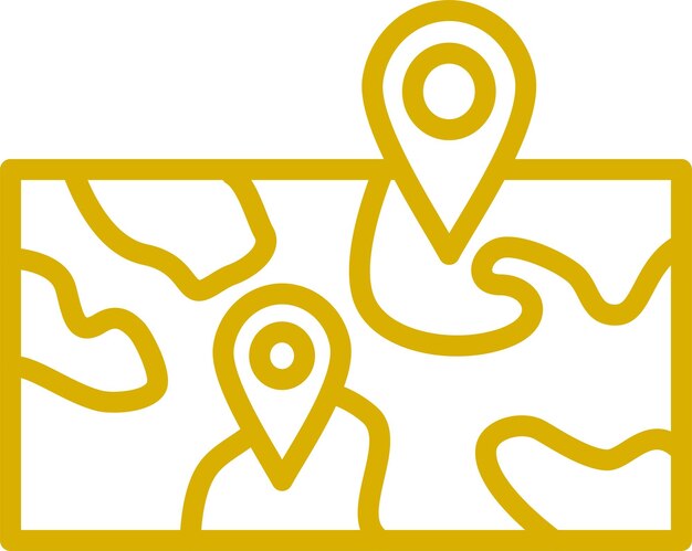 Estilo del icono del mapa de diseño vectorial