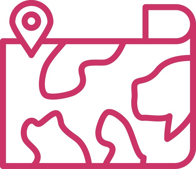 Estilo del icono del mapa de diseño vectorial