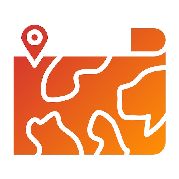 Estilo del icono del mapa de diseño vectorial