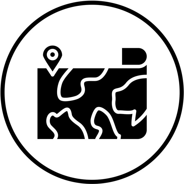 Estilo del icono del mapa de diseño vectorial