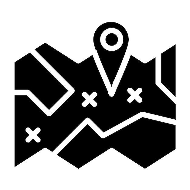 Estilo del icono del mapa de diseño vectorial