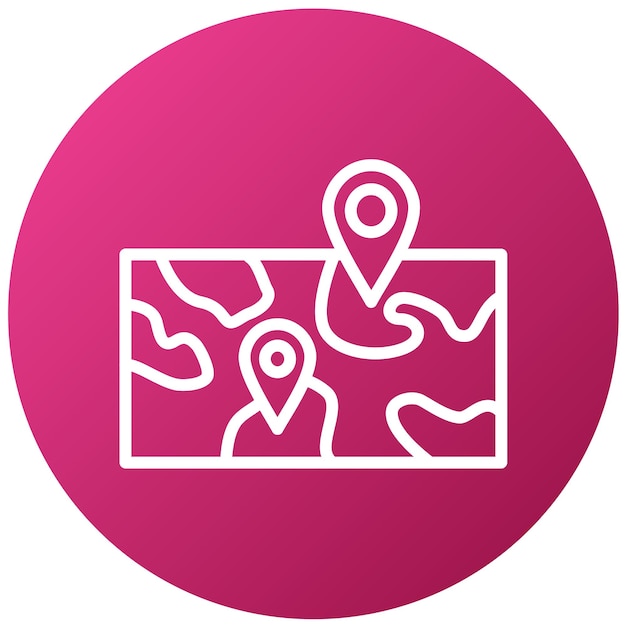Estilo del icono del mapa de diseño vectorial