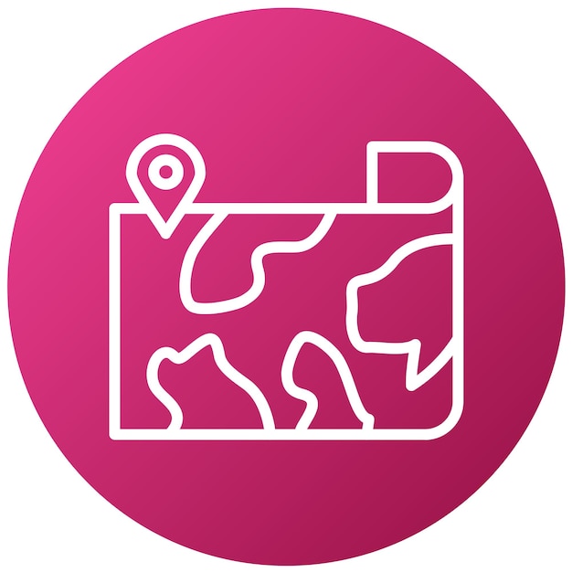 Estilo del icono del mapa de diseño vectorial