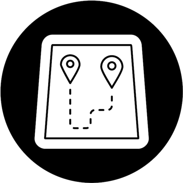 Estilo del icono del mapa de diseño vectorial