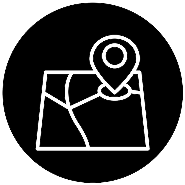 Estilo del icono del mapa de diseño vectorial