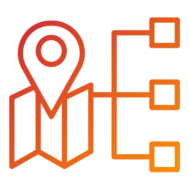 Estilo del icono del mapa del proceso de diseño vectorial