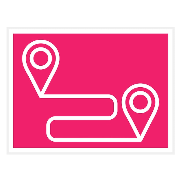 Estilo del icono del mapa de ruta de diseño vectorial