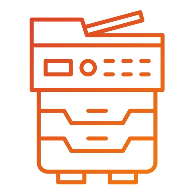 Estilo del icono de la máquina de copia de diseño vectorial