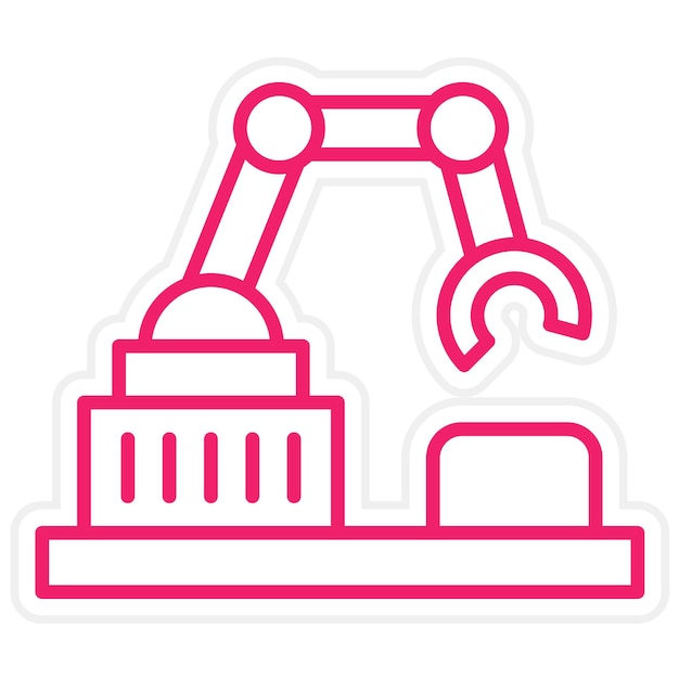 Estilo del icono de la máquina de ensamblaje de diseño vectorial